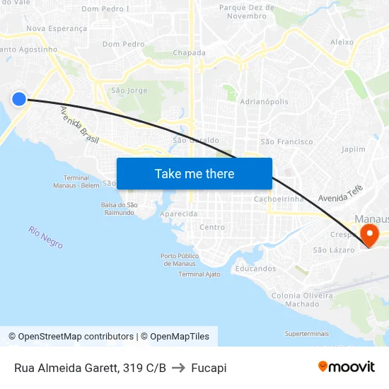 Rua Almeida Garett, 319 C/B to Fucapi map