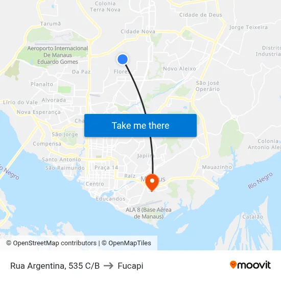 Rua Argentina, 535 C/B to Fucapi map