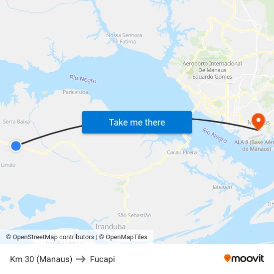 Km 30 (Manaus) to Fucapi map