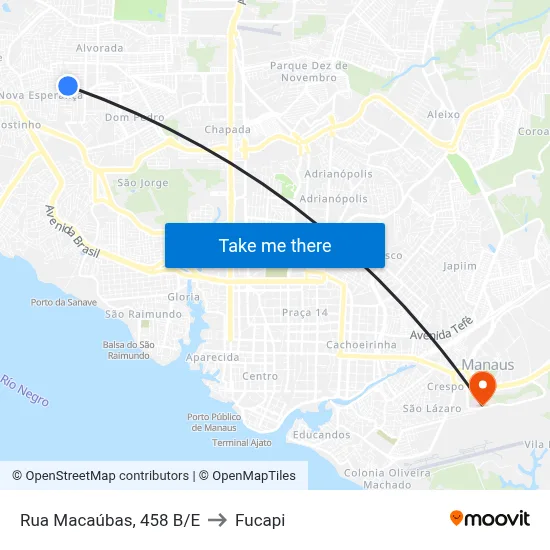 Rua Macaúbas, 458 B/E to Fucapi map
