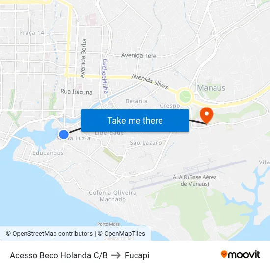 Acesso Beco Holanda C/B to Fucapi map