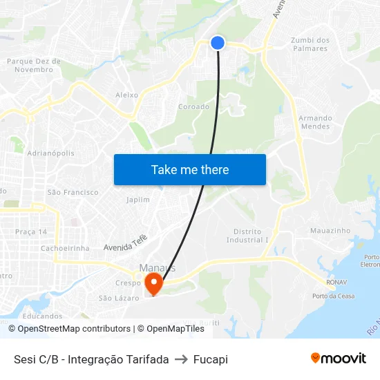 Sesi C/B - Integração Tarifada to Fucapi map