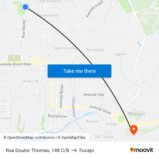 Rua Doutor Thomas, 148 C/B to Fucapi map