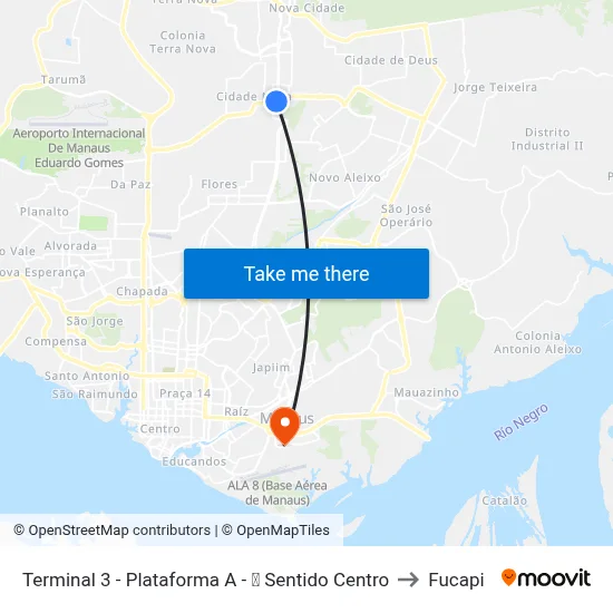 Terminal 3 - Plataforma A - ➋ Sentido Centro to Fucapi map