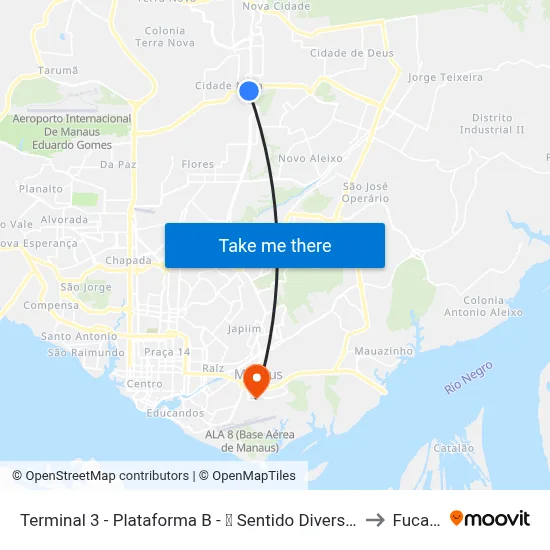 Terminal 3 - Plataforma B - ⓭ Sentido Diversos to Fucapi map