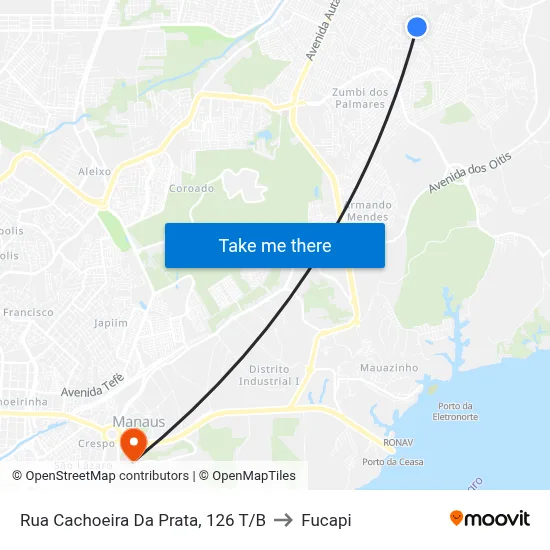 Rua Cachoeira Da Prata, 126 T/B to Fucapi map