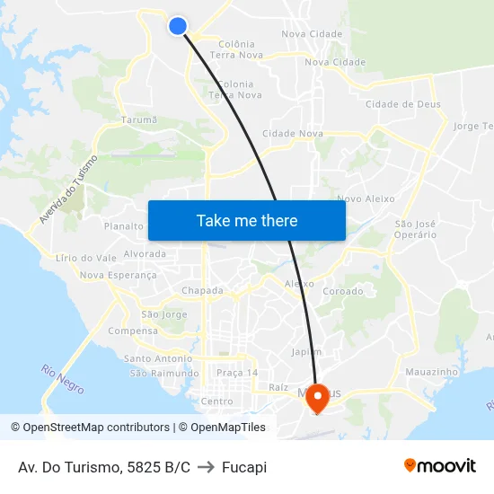 Av. Do Turismo, 5825 B/C to Fucapi map