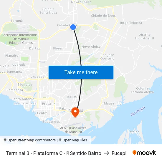 Terminal 3 - Plataforma C - ⓲ Sentido Bairro to Fucapi map
