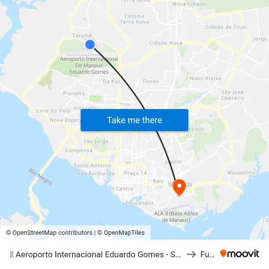 ✈️ Aeroporto Internacional Eduardo Gomes - Sentido Av. Torquato Tapajós to Fucapi map