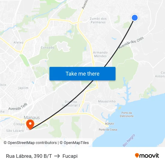 Rua Lábrea, 390 B/T to Fucapi map