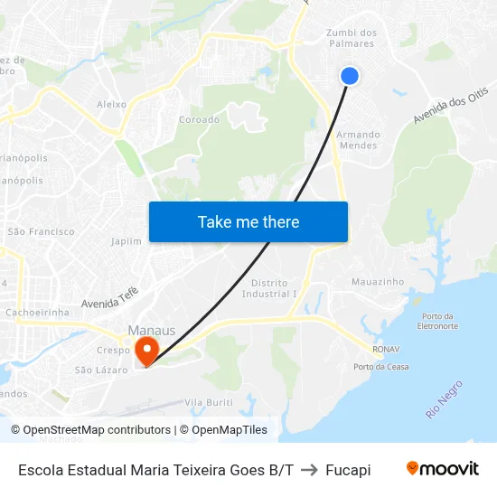 Escola Estadual Maria Teixeira Goes B/T to Fucapi map