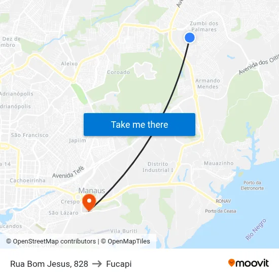 Rua Bom Jesus, 828 to Fucapi map