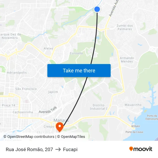 Rua José Romão, 207 to Fucapi map