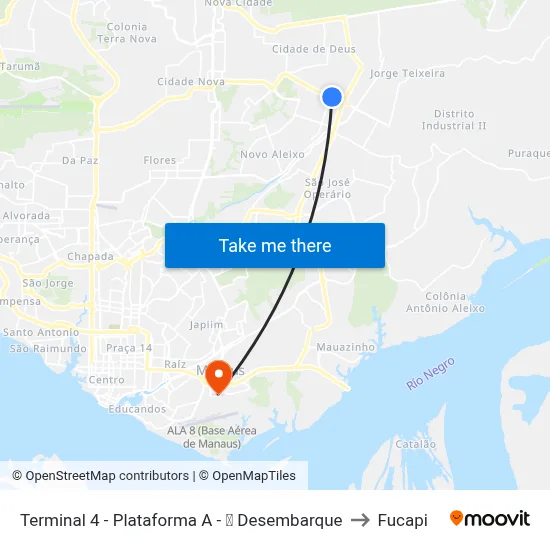 Terminal 4 - Plataforma A - ➋ Desembarque to Fucapi map