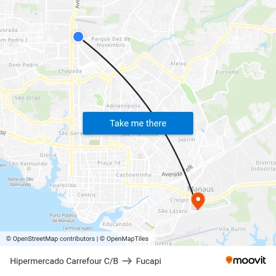 Hipermercado Carrefour C/B to Fucapi map