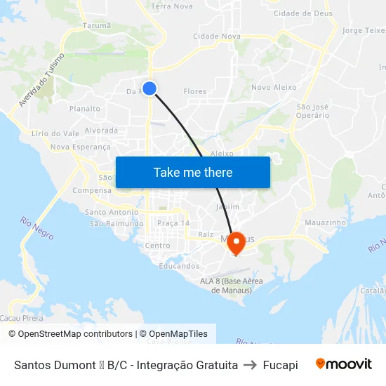 Santos Dumont ➊ B/C - Integração Gratuita to Fucapi map