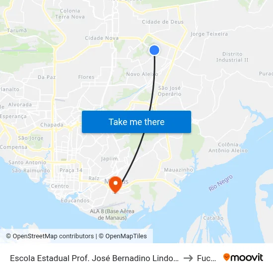 Escola Estadual Prof. José Bernadino Lindoso C/B to Fucapi map