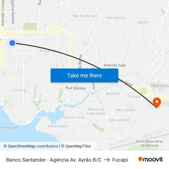 Banco Santander - Agência Av. Ayrão B/C to Fucapi map