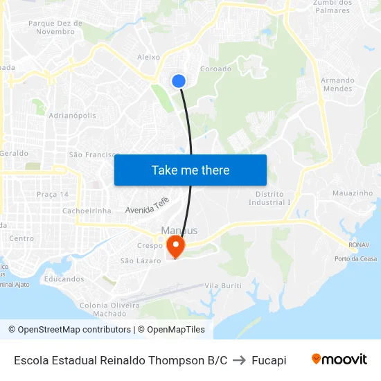 Escola Estadual Reinaldo Thompson B/C to Fucapi map