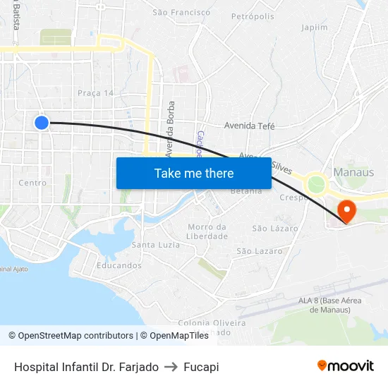 Hospital Infantil Dr. Farjado to Fucapi map