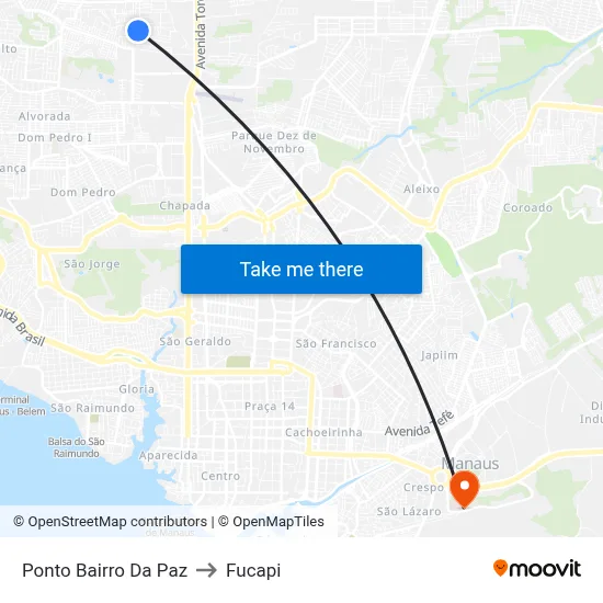 Ponto Bairro Da Paz to Fucapi map