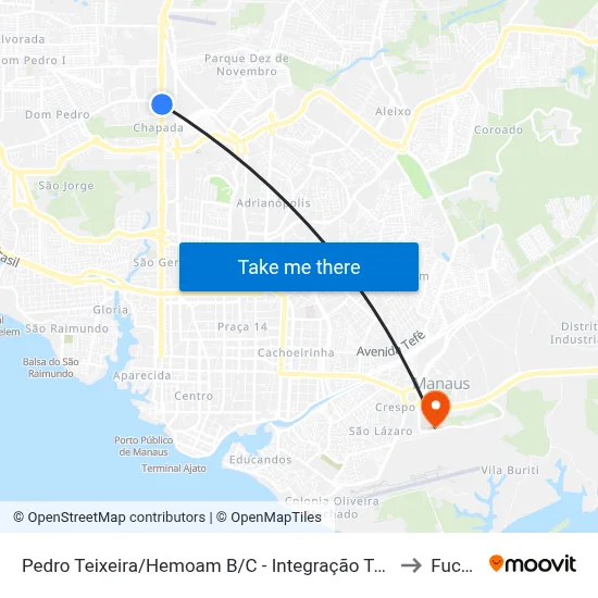 Pedro Teixeira/Hemoam B/C - Integração Tarifada to Fucapi map