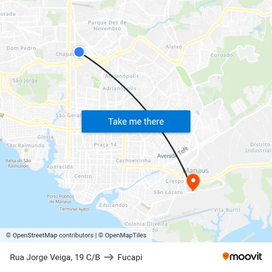 Rua Jorge Veiga, 19 C/B to Fucapi map