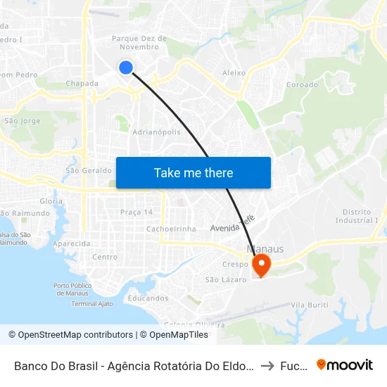 Banco Do Brasil - Agência Rotatória Do Eldorado C/B to Fucapi map