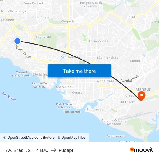 Av. Brasil, 2114 B/C to Fucapi map