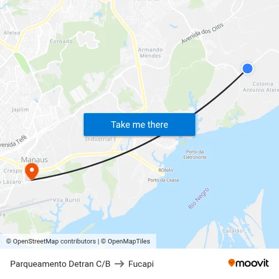 Parqueamento Detran C/B to Fucapi map