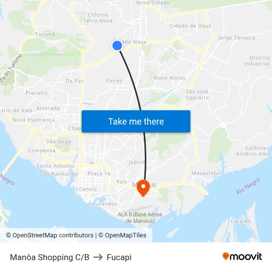 Manôa Shopping C/B to Fucapi map