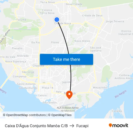 Caixa D'Água Conjunto Manôa C/B to Fucapi map