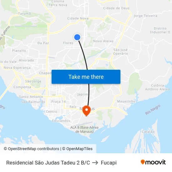 Residencial São Judas Tadeu 2 B/C to Fucapi map