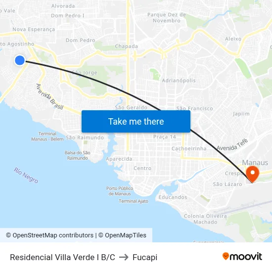Residencial Villa Verde I B/C to Fucapi map