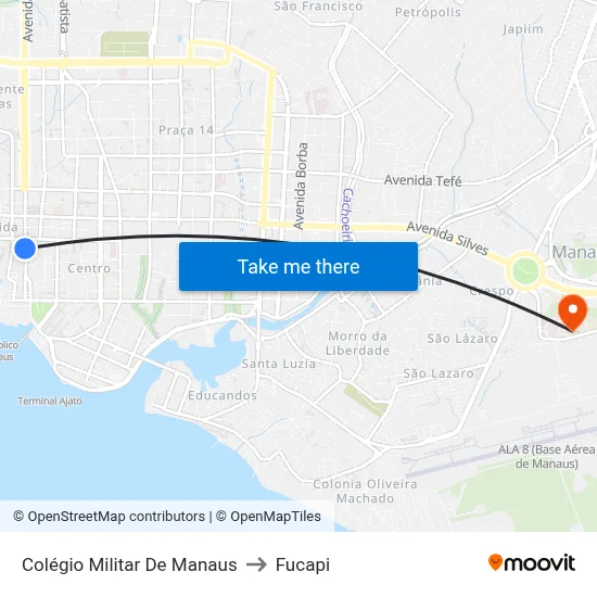 Colégio Militar De Manaus to Fucapi map
