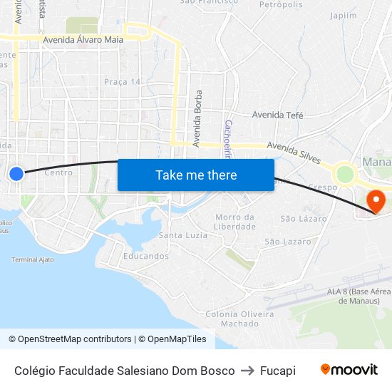 Colégio Faculdade Salesiano Dom Bosco to Fucapi map