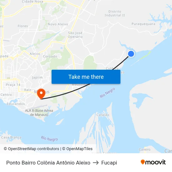 Ponto Bairro Colônia Antônio Aleixo to Fucapi map