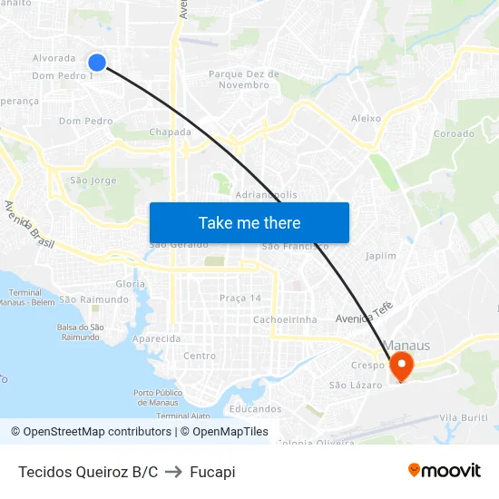 Tecidos Queiroz B/C to Fucapi map