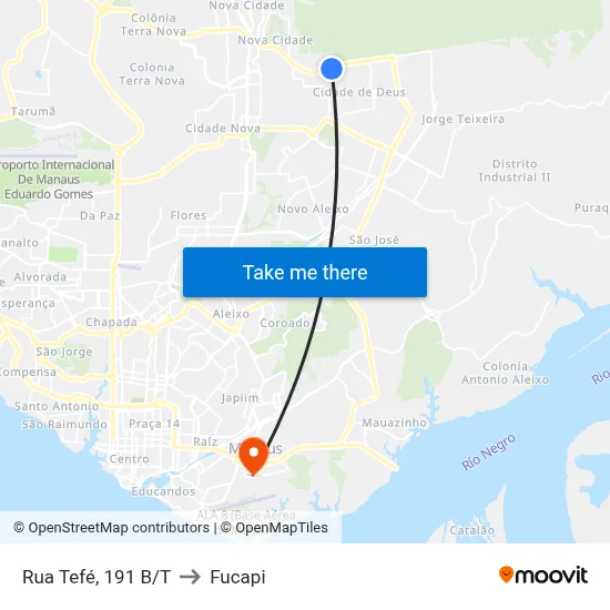 Rua Tefé, 191 B/T to Fucapi map