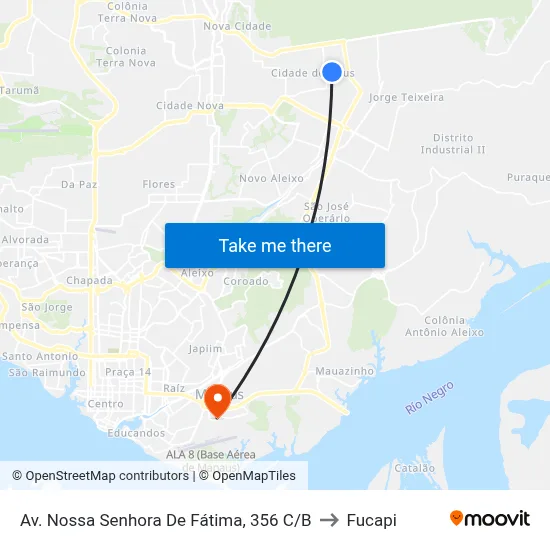 Av. Nossa Senhora De Fátima, 356 C/B to Fucapi map