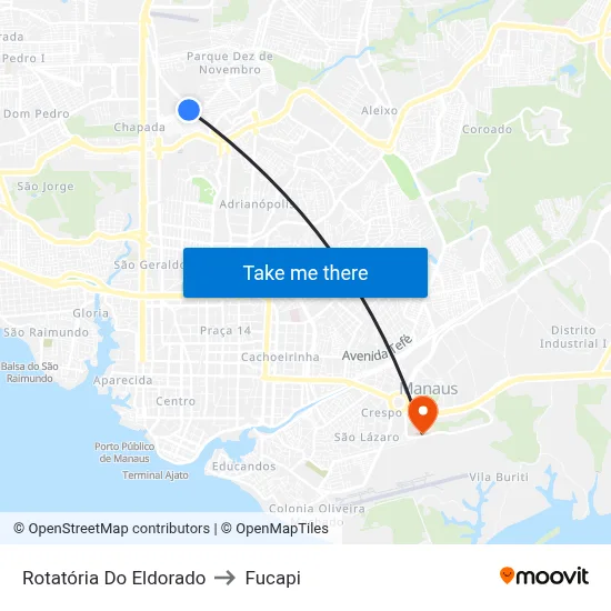 Rotatória Do Eldorado to Fucapi map