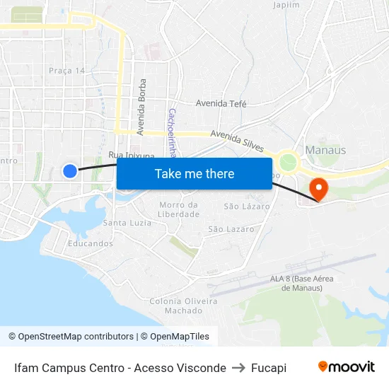 Ifam Campus Centro - Acesso Visconde to Fucapi map