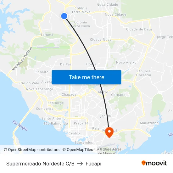 Supermercado Nordeste C/B to Fucapi map