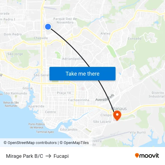 Mirage Park B/C to Fucapi map