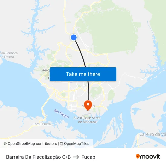Barreira De Fiscalização C/B to Fucapi map
