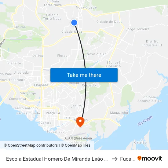 Escola Estadual Homero De Miranda Leão B/T to Fucapi map