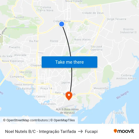 Noel Nutels B/C - Integração Tarifada to Fucapi map