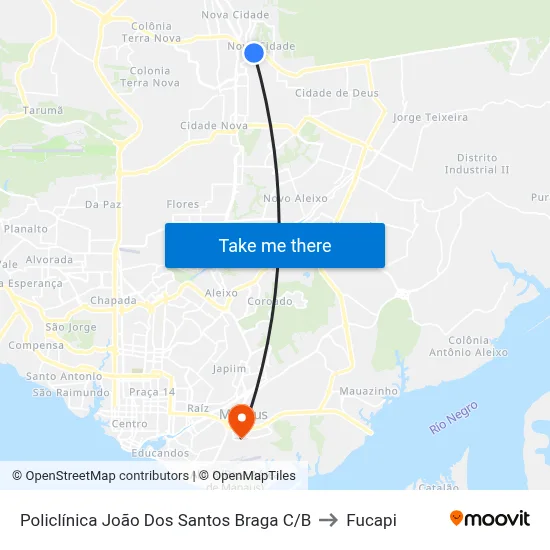 Policlínica João Dos Santos Braga C/B to Fucapi map