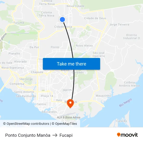 Ponto Conjunto Manôa to Fucapi map
