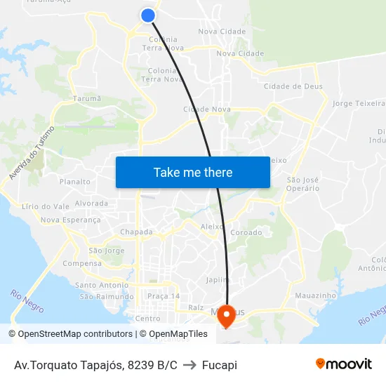Av.Torquato Tapajós, 8239 B/C to Fucapi map